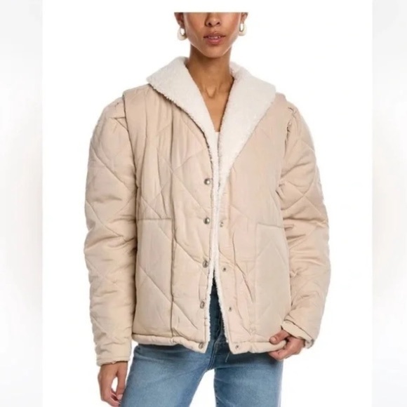 Blank NYC Cream Quilted Teddy-Lined Jacket - Picture 2 of 13